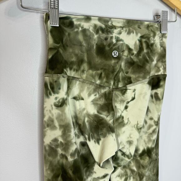 Lululemon Align High-Rise Crop 21" Diamond Dye Light Sage Medium Olive Sz2 - Picture 6 of 11